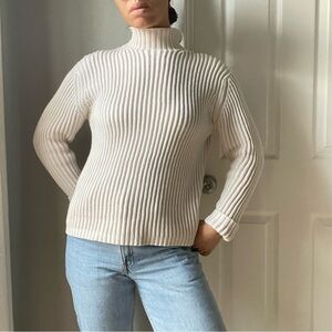 Vintage GAP Ribbed Cream Cotton Sweater